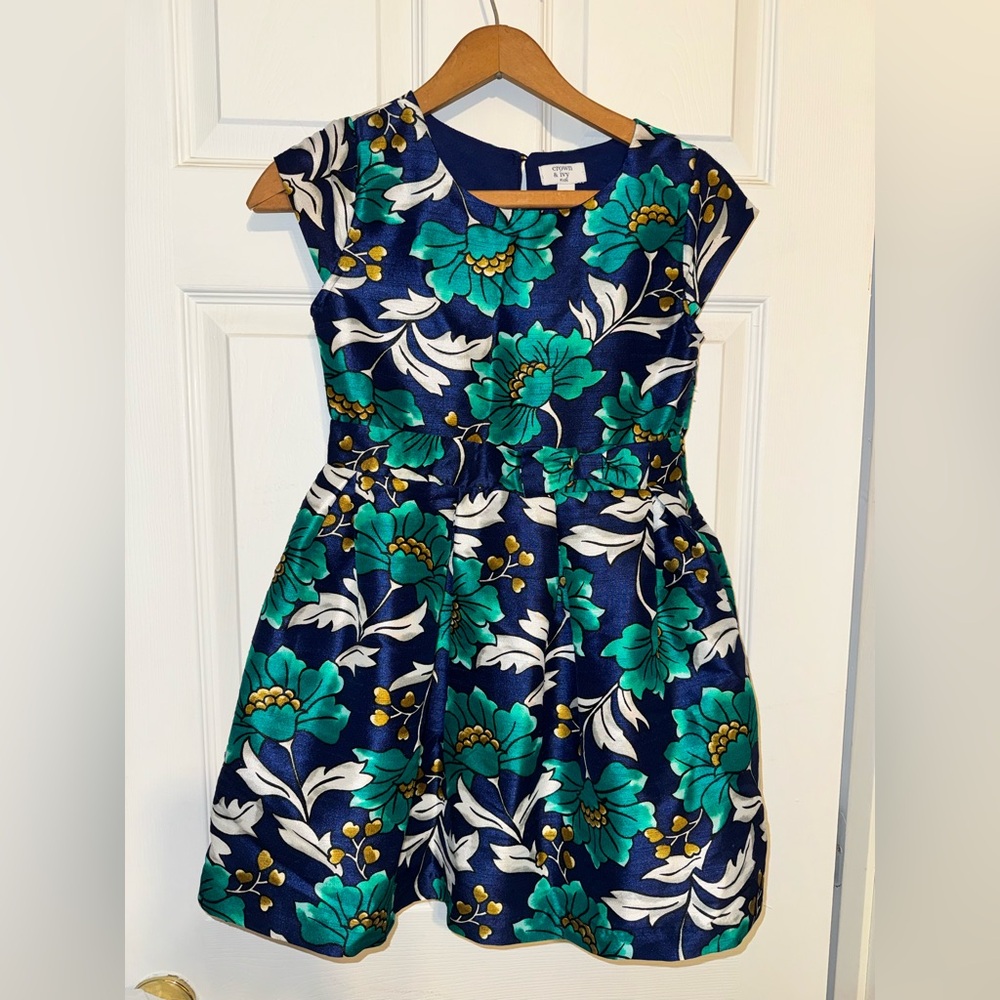 Crown & Ivy Teal and Navy Floral Dress